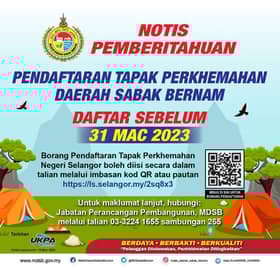Tapak perkhemahan di Sabak Bernam perlu daftar sebelum 31 Mac