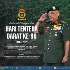 King conveys 90th anniversary wishes to Malaysian Army