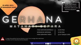 Umat Islam disaran lakukan solat sunat gerhana Khamis ini