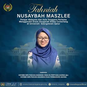 King, Queen congratulate Nusaybah Maszlee for outstanding achievements