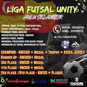 Liga Futsal Unity Hulu Selangor bermula Jun, peluang 12 pasukan rebut RM3,900