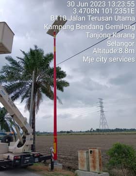 13 lampu solar sekitar DUN Permatang siap dipasang sepenuhnya