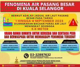Fenomena air pasang besar di Kuala Selangor esok, penduduk diminta waspada