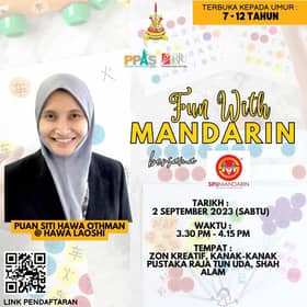 Kanak-kanak berpeluang belajar bahasa Mandarin secara percuma Sabtu ini