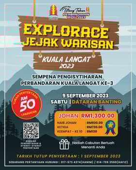 Hadiah wang tunai menanti peserta Explorace Jejak Warisan Kuala Langat