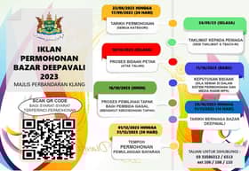 MPK buka permohonan tapak bazar Deepavali 2023 mulai hari ini