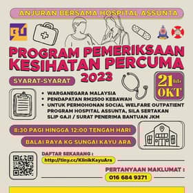 DUN Bandar Utama anjur saringan kesihatan percuma Sabtu ini