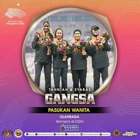 Sukan Asia: Kuartet 4x100 wanita rangkul gangsa