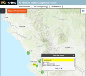 Klang catat IPU tidak sihat takat 9 pagi