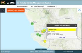 PJ, Shah Alam, Banting rekod bacaan IPU tidak sihat takat 12 tengah hari