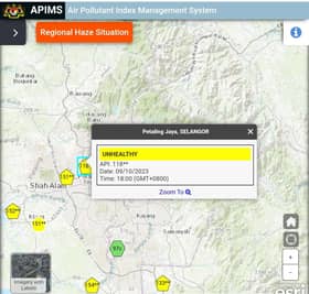 Kualiti udara di PJ, Shah Alam, Klang kekal tidak sihat setakat 6 petang