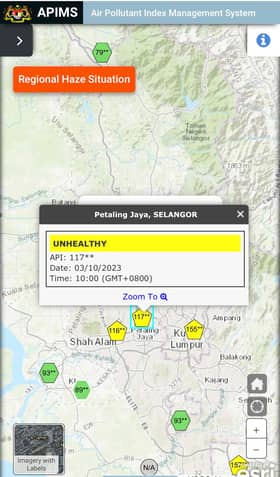 Tiga kawasan di Selangor rekod IPU tidak sihat takat 10 pagi