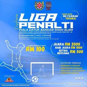 MBSA anjur kejohanan liga penalti, wang tunai RM2,000 menanti juara