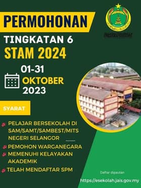 Jais buka permohonan tingkatan satu, enam sesi 2024