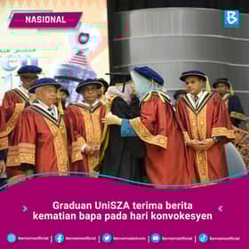Graduan terima khabar kematian bapa 15 minit sebelum naik pentas