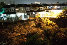 Puchong landslide: Local shocked to find huge crater in front of house