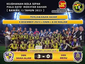 SMK Shah Alam juara Piala Dato' Mokhtar Dahari bawah 15 tahun