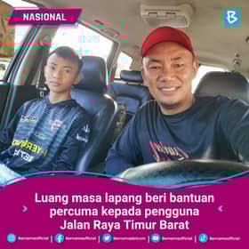 Dua beranak hulur bantuan percuma kepada pengguna jalan raya Timur Barat