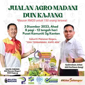 150 pengunjung terawal Jualan Agro Madani DUN Kajang dapat baucar RM20