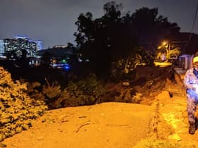 Iron piles installed at Puchong landslide area, preventing further soil movement