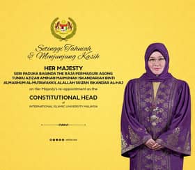 Raja Permaisuri Agong appointed IIUM constitutional head for second term
