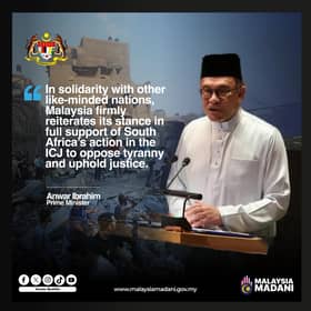 Malaysia dukung langkah Afrika Selatan di ICJ terhadap Israel