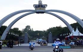 Thousands witness Sultan Ibrahim depart to take oath as 17th King