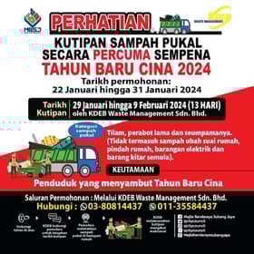 MBSJ tawar khidmat kutip sampah pukal percuma sempena Tahun Baharu Cina