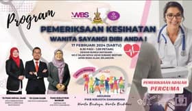 Pusat Wanita Berdaya Kota Damansara anjur saringan kesihatan percuma Sabtu ini
