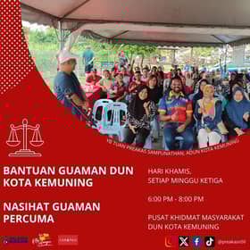 DUN Kota Kemuning tawar nasihat guaman percuma, setiap Khamis minggu ketiga