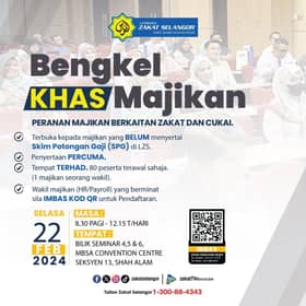 Majikan dipelawa sertai bengkel percuma urus zakat pendapatan