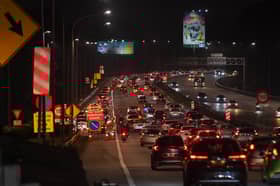 Slow traffic into Kuala Lumpur on major expressways