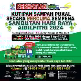 MBSJ tawar khidmat kutipan sampah pukal percuma sempena Aidilfitri