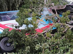 Express bus driver, passenger severely injured in Ipoh-Lumut Highway crash