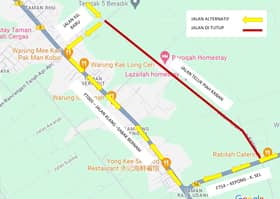 Jalan Teluk Piah Kanan ditutup sementara bagi kerja baik pulih