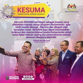 Kementerian Sumber Manusia dikenali Kesuma mulai esok, selaras misi strategik