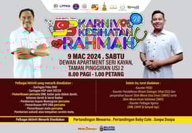 Peluang sertai saringan percuma di Karnival Kesihatan Rahmah DUN Batu Tiga esok