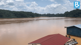 Akibat kemarau, beting seluas padang bola timbul di Sungai Kelantan