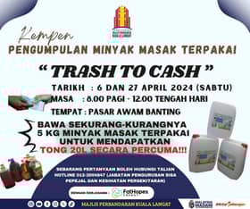 MPKL anjur kempen tukar barangan terpakai dengan duit pada 6, 27 April