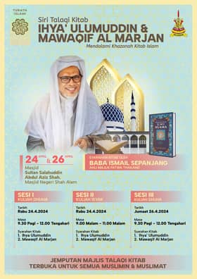 Program Talaqqi Kitab Turath Islami kembali, kupas kitab karya Imam al-Ghazali