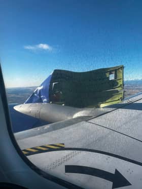 Boeing plane makes emergency landing after engine cover falls off