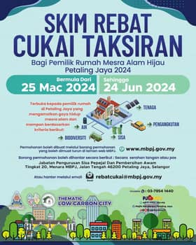 MBPJ tawar rebat cukai taksiran kepada pemilik kediaman mesra alam