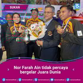 Nor Farah Ain tidak percaya bergelar juara dunia sukan boling padang