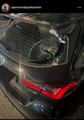 Cermin kereta Safiq Rahim dipecah, penyerang tunjuk tukul besi