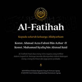 King conveys condolences to families of policemen killed in Ulu Tiram station attack