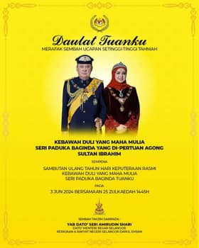 Dato' Menteri Besar doakan kesejahteraan sempena Ulang Tahun Hari Keputeraan Agong