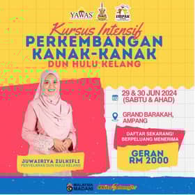 Tawaran geran RM2,000 sertai kursus percuma asuhan kanak-kanak