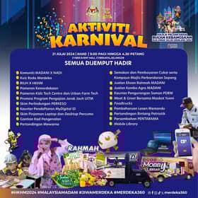 Diskaun saman antara tarikan karnival bulan kemerdekaan, kibar Jalur Gemilang