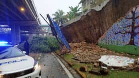 Retaining wall in KL collapses during heavy rain