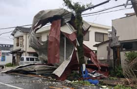 Typhoon Shanshan pummels Japan, suspending flights, trains and factory work